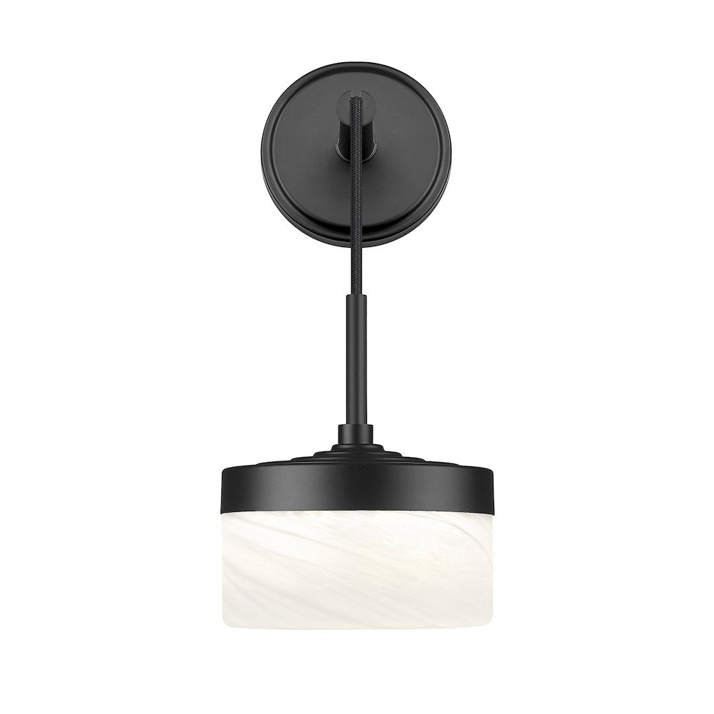 Z-Lite 1 Light Wall Sconce, Matte Black