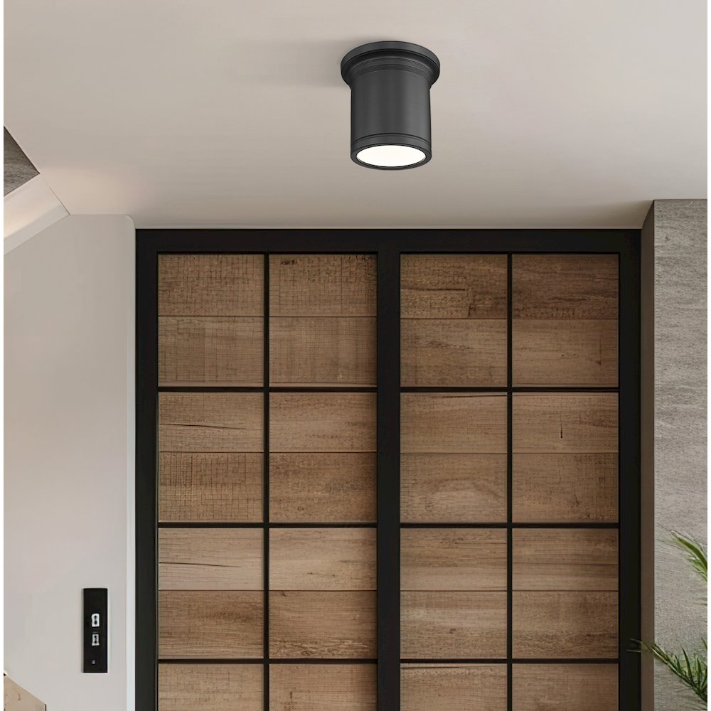 Z-Lite 1 Light Flush Mount, Matte Black