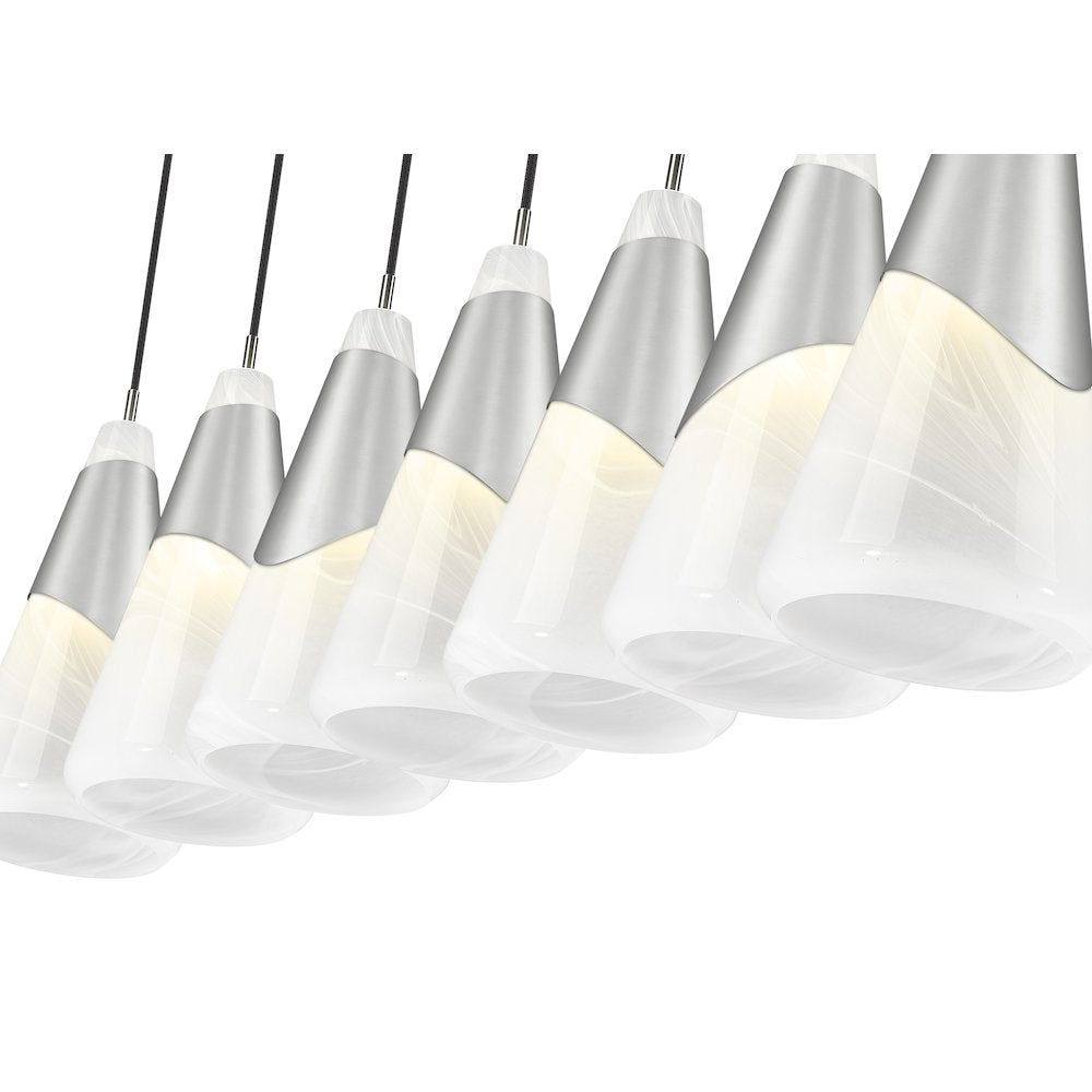 Z-Lite Aimie 7 Light Linear Chandelier, Brushed Nickel