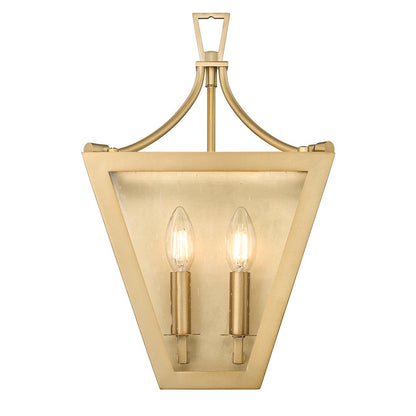 Z-Lite 2 Light Wall Sconce, Rubbed Brass