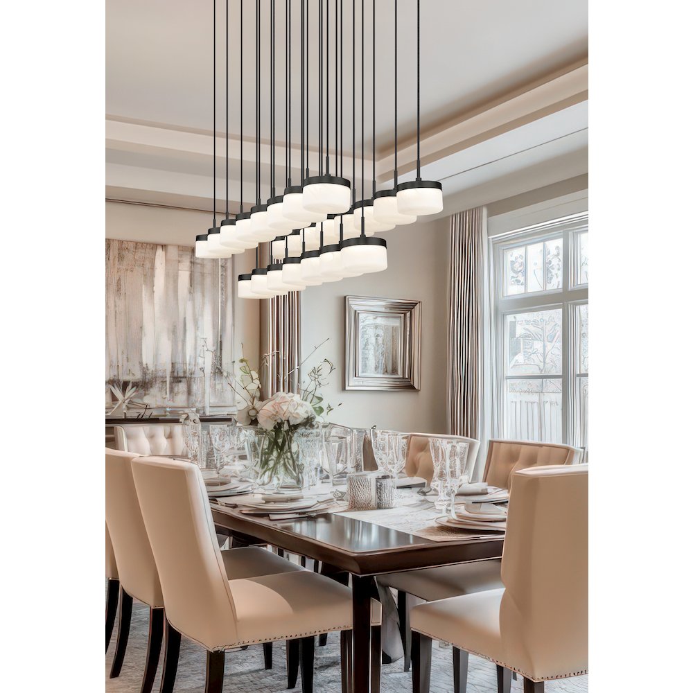 Z-Lite 23 Light Linear Chandelier, Matte Black