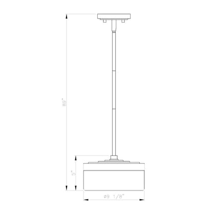 Z-Lite 1 Light Pendant, Matte Black