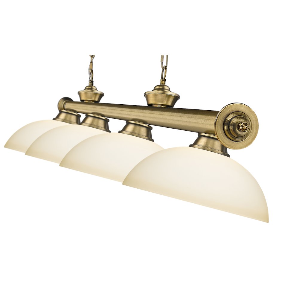 Z-Lite Cordon 4 Light Billiard, Steel Frame, Matte Opal Shade Color