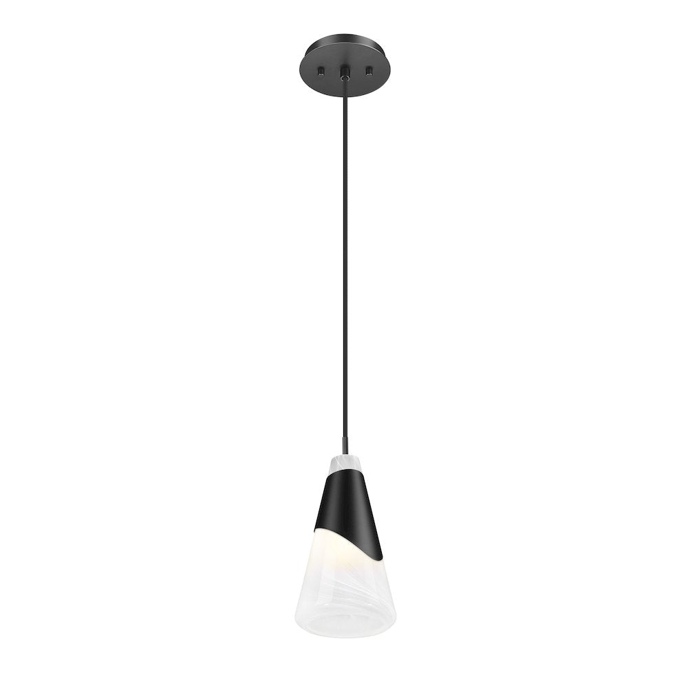 Z-Lite Aimie 1 Light Pendant, Matte Black