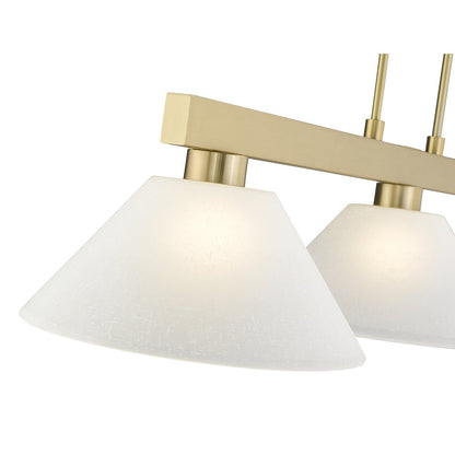 Z-Lite Cobalt 3 Light Billiard, Steel Frame, White Linen Shade Color