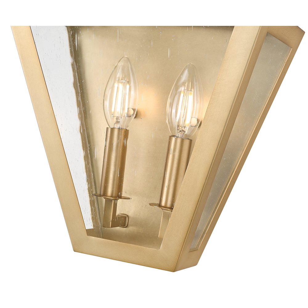 Z-Lite 2 Light Wall Sconce, Rubbed Brass
