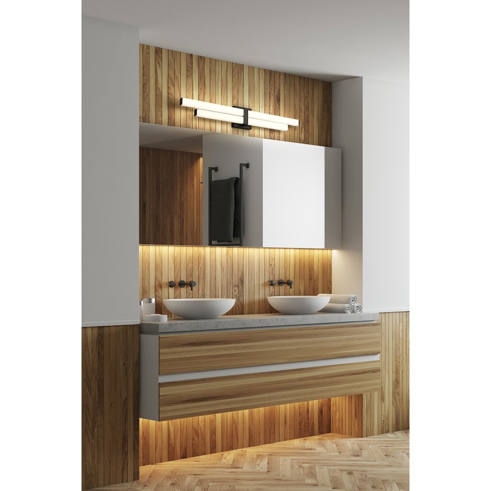 Z-Lite Zane 2 Light Vanity in Matte Black Frame Finish