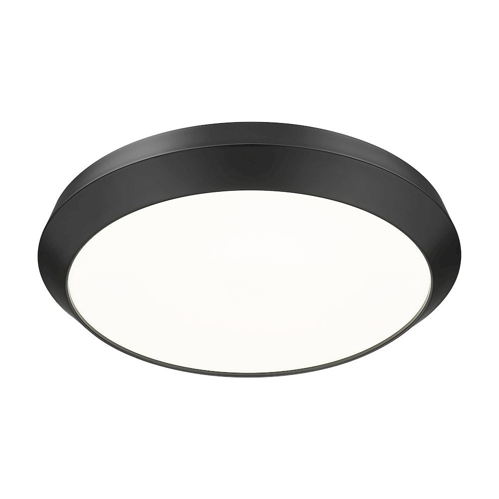 Z-Lite 1 Light Flush Mount, Matte Black
