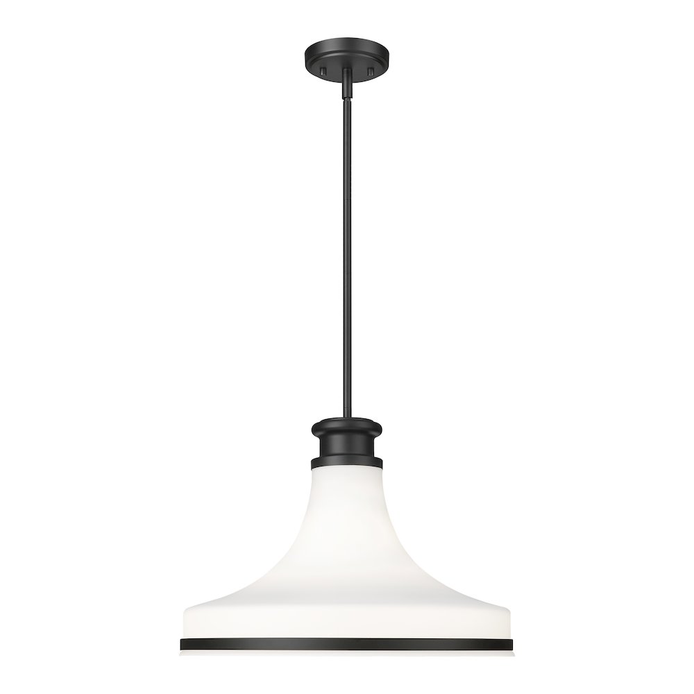 Z-Lite 1 Light Pendant, Matte Black
