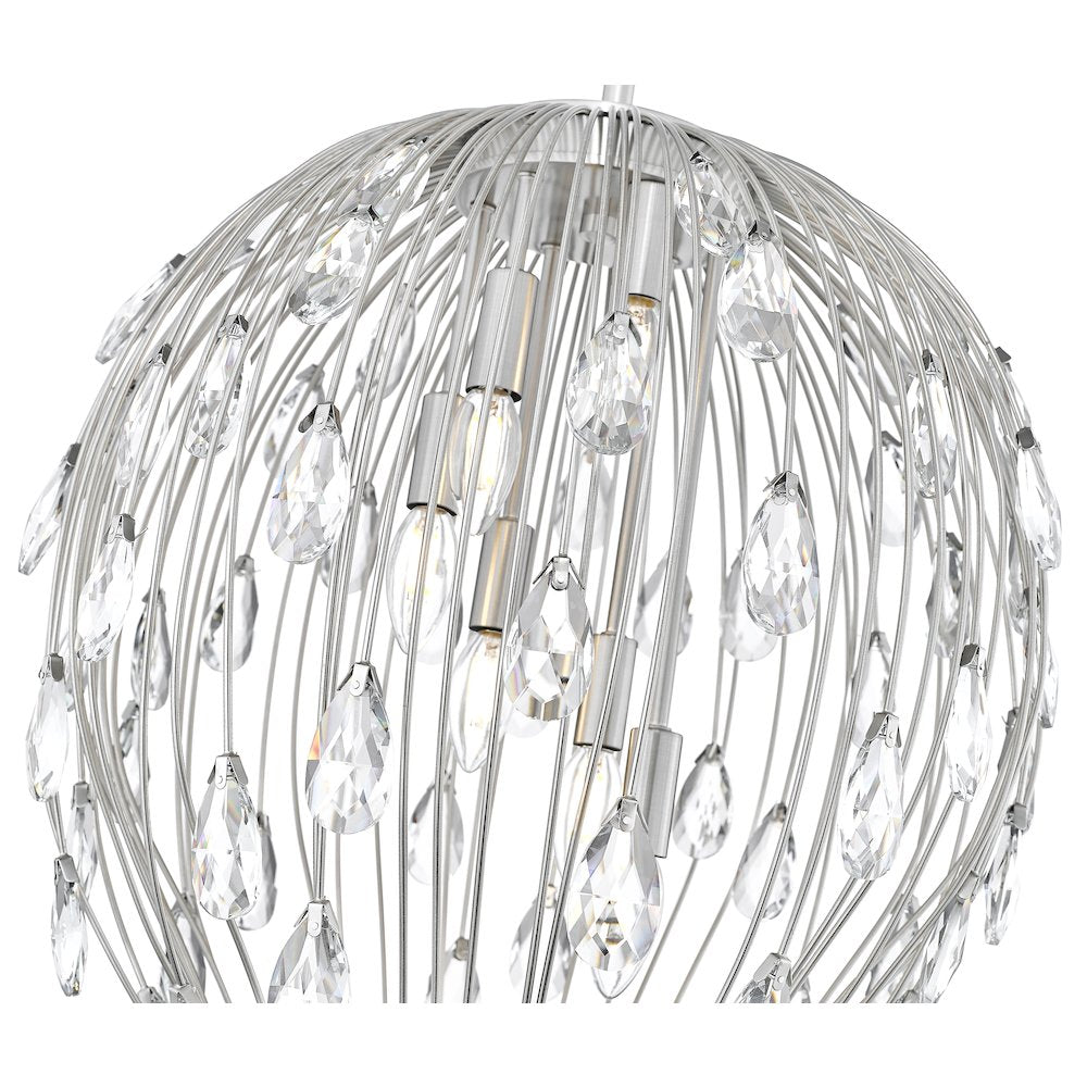 Z-Lite 6 Light Pendant, Brushed Nickel