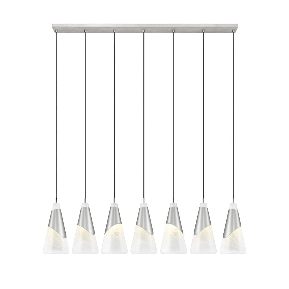 Z-Lite Aimie 7 Light Linear Chandelier, Brushed Nickel