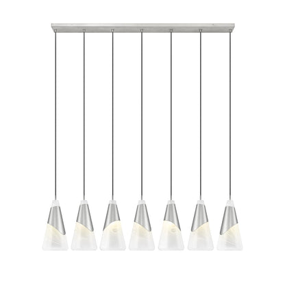 Z-Lite Aimie 7 Light Linear Chandelier, Brushed Nickel