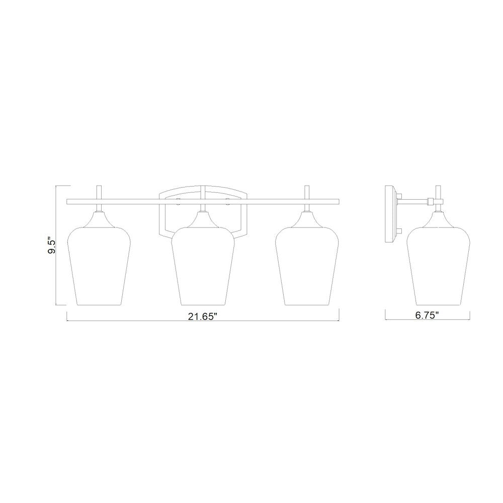 Z-Lite 3 Light Vanity, Burnished Brass