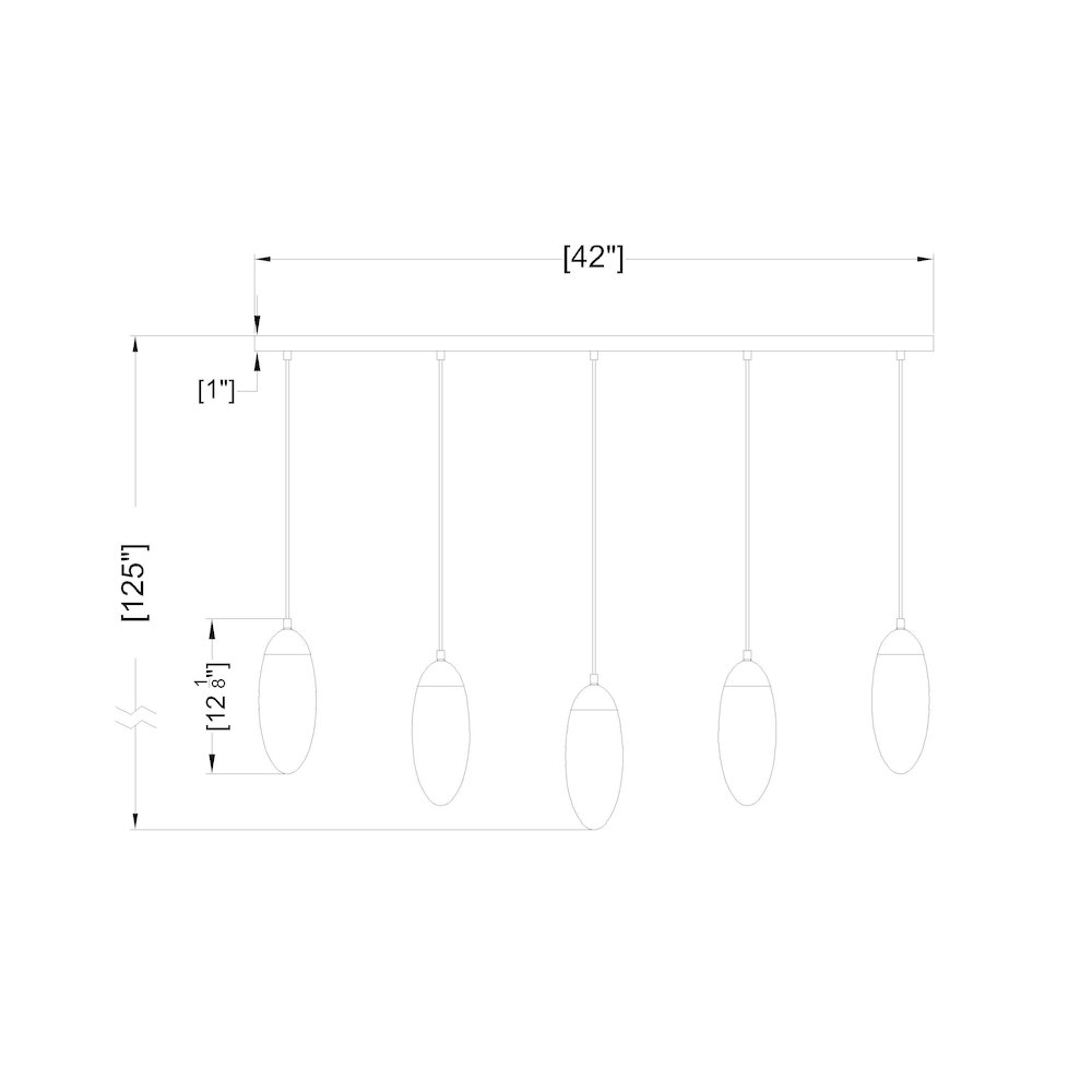 Z-Lite 5 Light Linear Chandelier