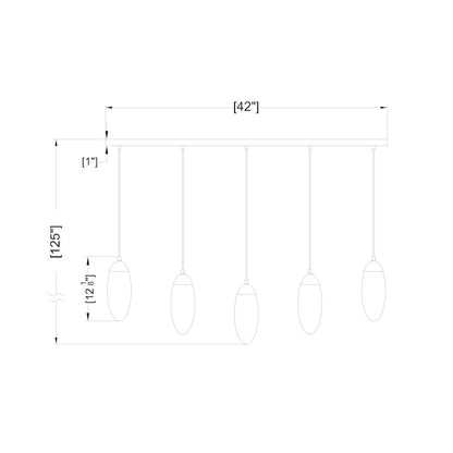 Z-Lite 5 Light Linear Chandelier