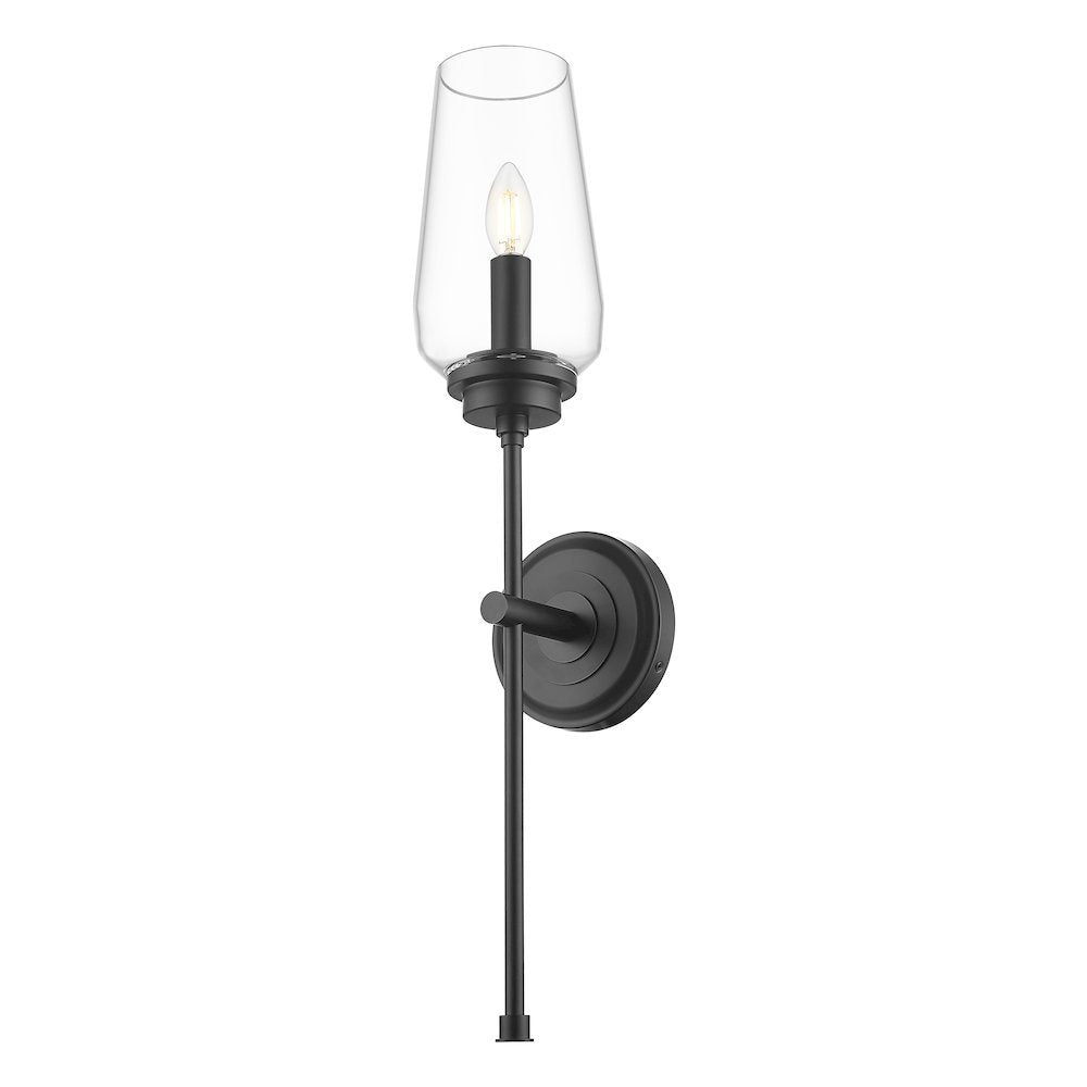 Z-Lite 1 Light Wall Sconce, Matte Black