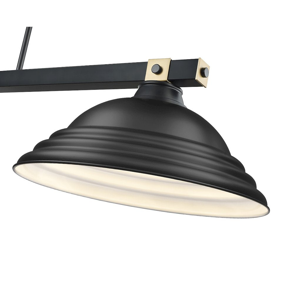 Z-Lite Bronte 3 Light Billiard, Steel Frame, Matte Black Shade Color