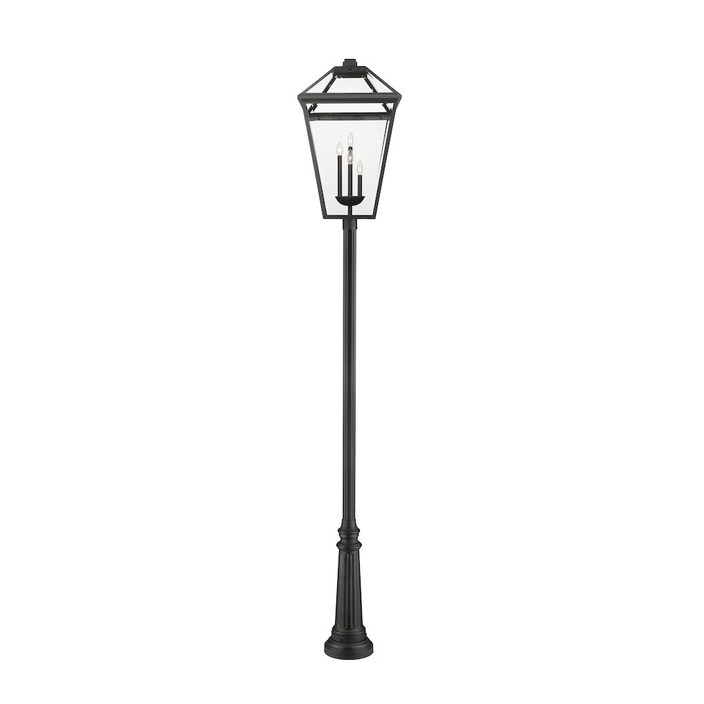Z-Lite Talbot 4 Light Outdoor Post Mounted Fixture, Black