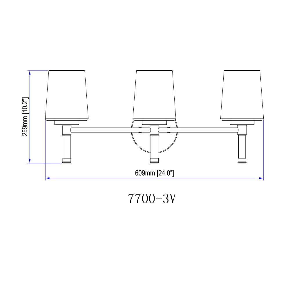 Z-Lite 3 Light Vanity, Modern Gold