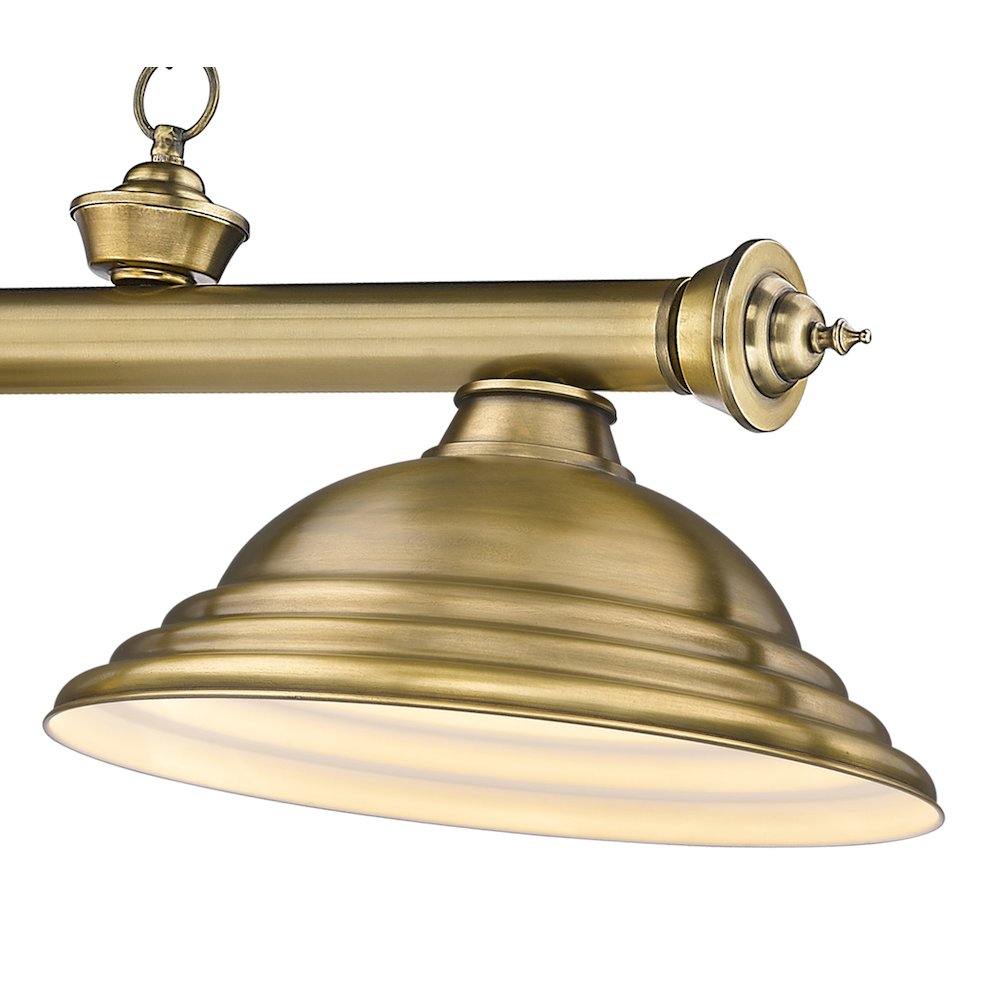 Z-Lite Cordon 3 Light Billiard, Steel Frame, Rubbed Brass Shade Color