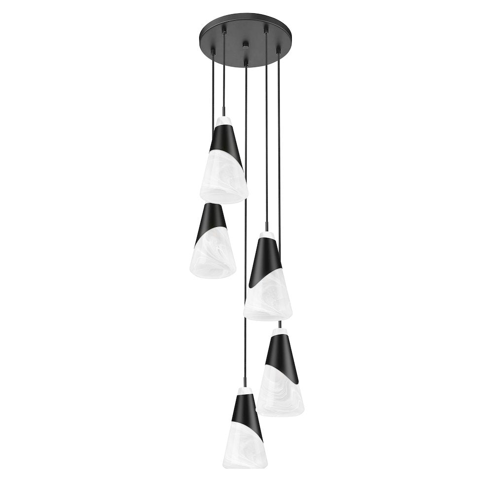Z-Lite Aimie 5 Light Chandelier, Matte Black