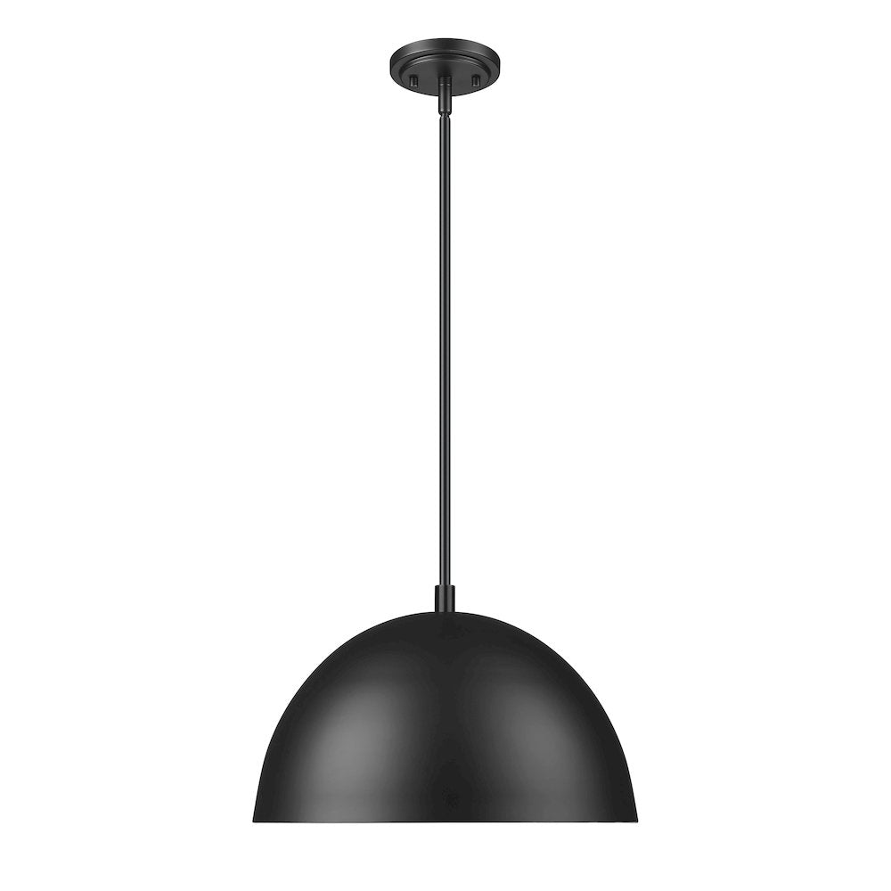 Z-Lite 1 Light Pendant, Matte Black