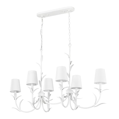 Z-Lite 6 Light Linear Chandelier, Textured White