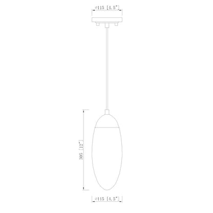 Z-Lite Arden 1 Light Pendant, Matte Black
