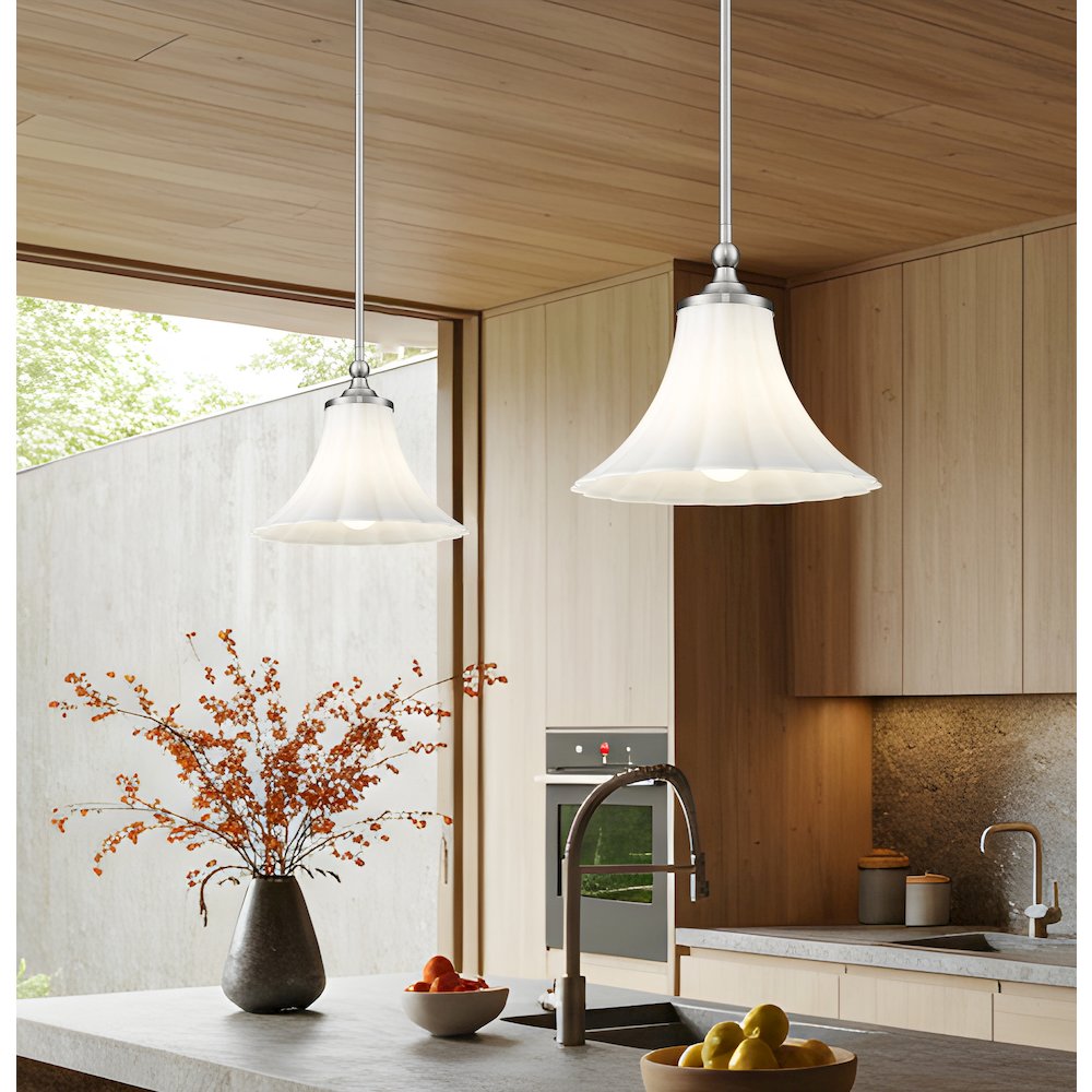 Z-Lite 1 Light Pendant, Brushed Nickel