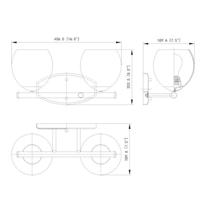 Z-Lite 2 Light Vanity, Matte Black