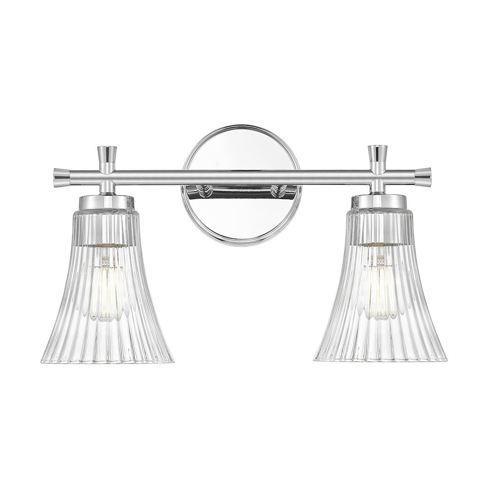 Z-Lite Belle 2 Light Vanity in Chrome color, Steel frame