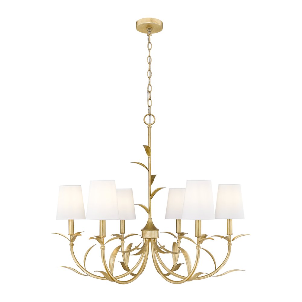 Z-Lite 6 Light Chandelier, Gold Leaf