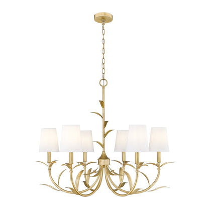 Z-Lite 6 Light Chandelier, Gold Leaf