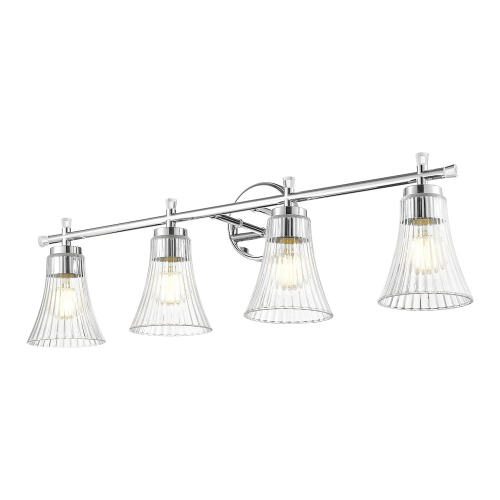 Z-Lite Belle 4 Light Vanity in Chrome color, Steel frame