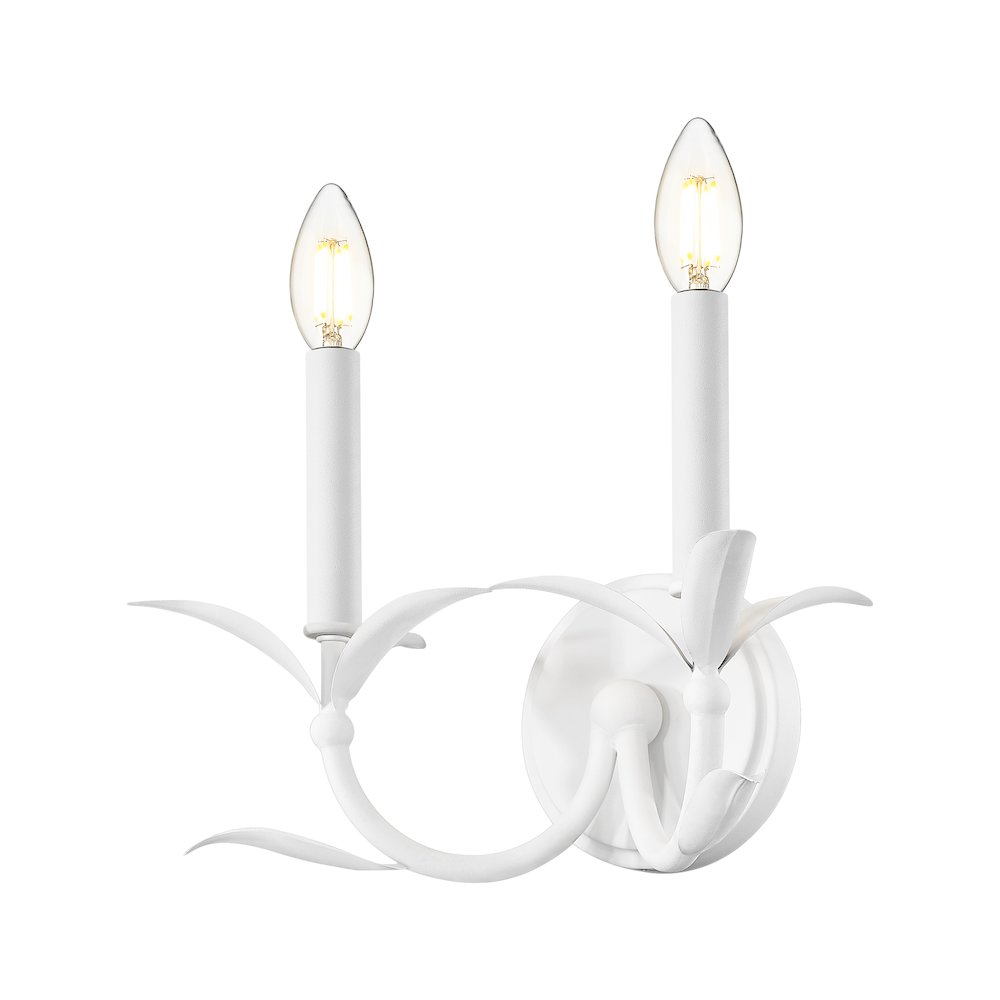 Z-Lite 2 Light Wall Sconce, Textured White