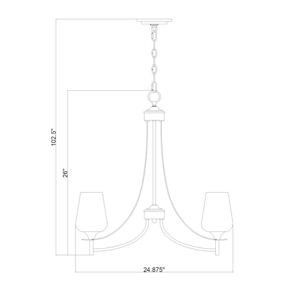 Z-Lite 5 Light Chandelier, Burnished Brass