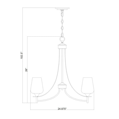 Z-Lite 5 Light Chandelier, Burnished Brass