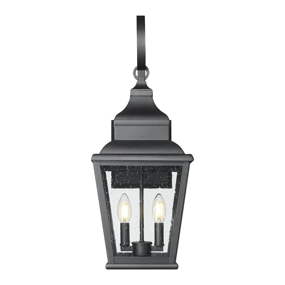Z-Lite 2 Light Outdoor Wall Light, Sand Black