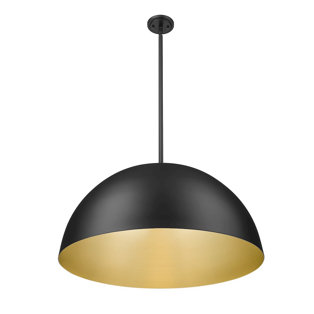 Z-Lite 3 Light Pendant, Matte Black