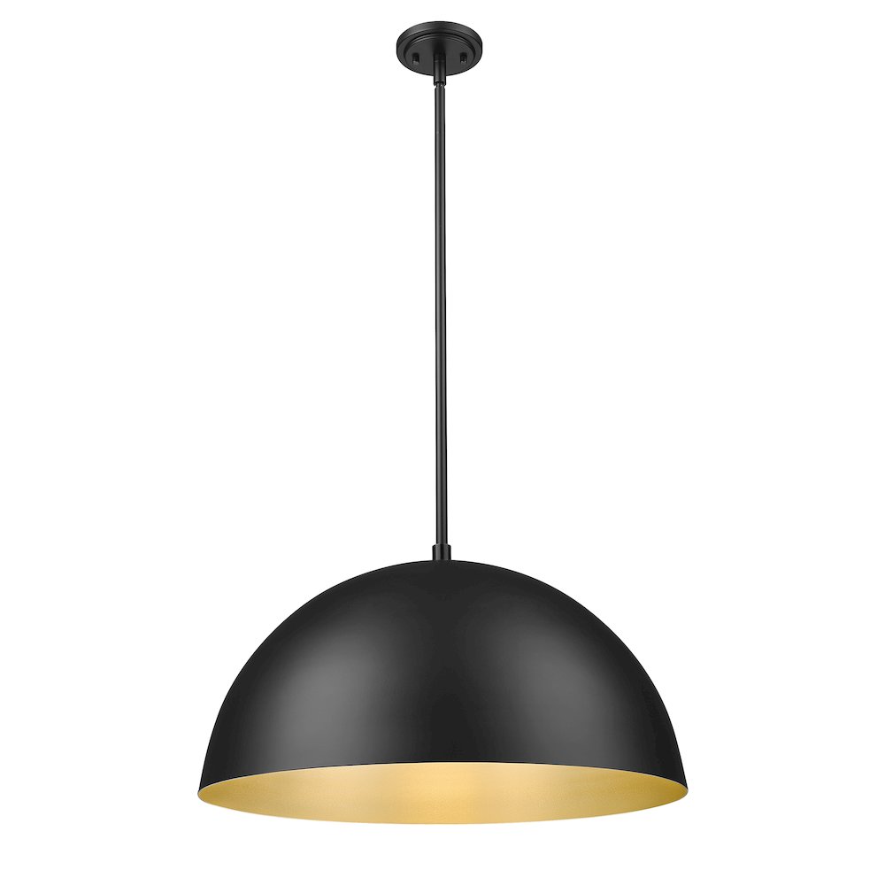 Z-Lite 3 Light Pendant, Matte Black