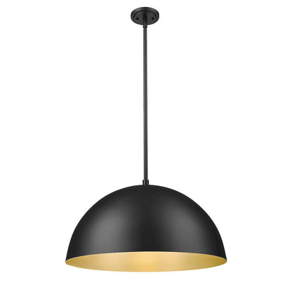 Z-Lite 3 Light Pendant, Matte Black