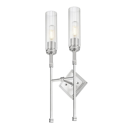 Z-Lite 2 Light Wall Sconce, Brushed Nickel
