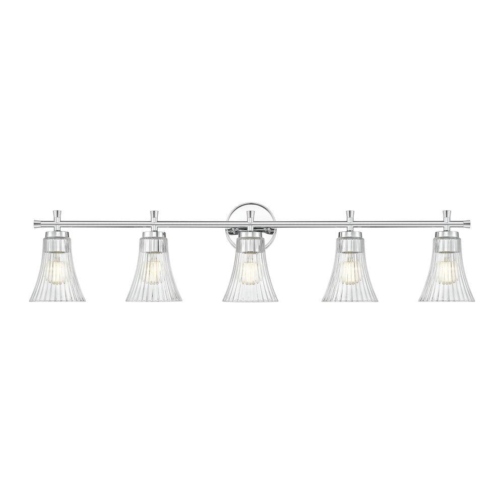 Z-Lite Belle 5 Light Vanity in Chrome color, Steel frame