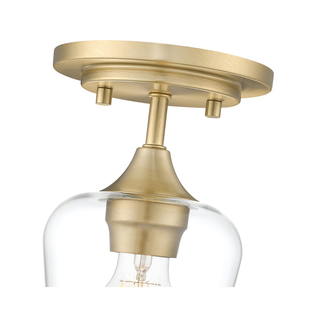 Z-Lite 1 Light Flush Mount, Burnished Brass
