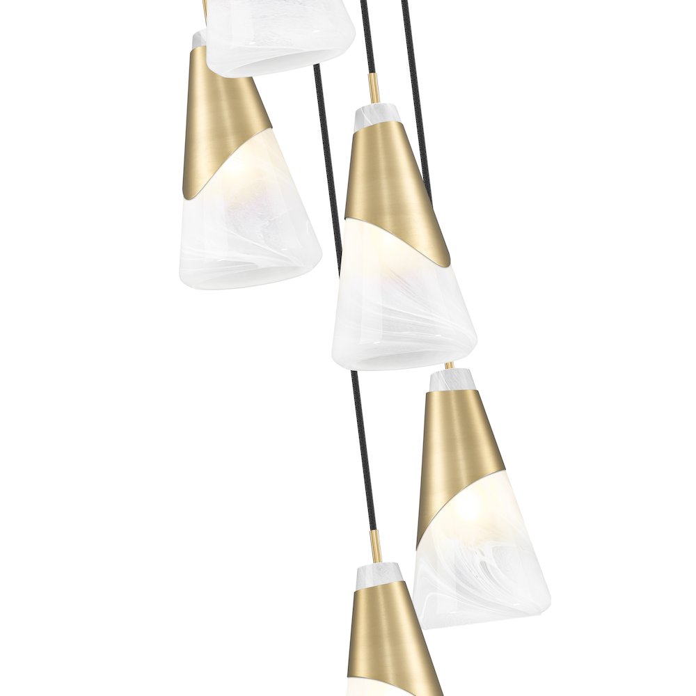 Z-Lite Aimie 5 Light Chandelier, Modern Gold