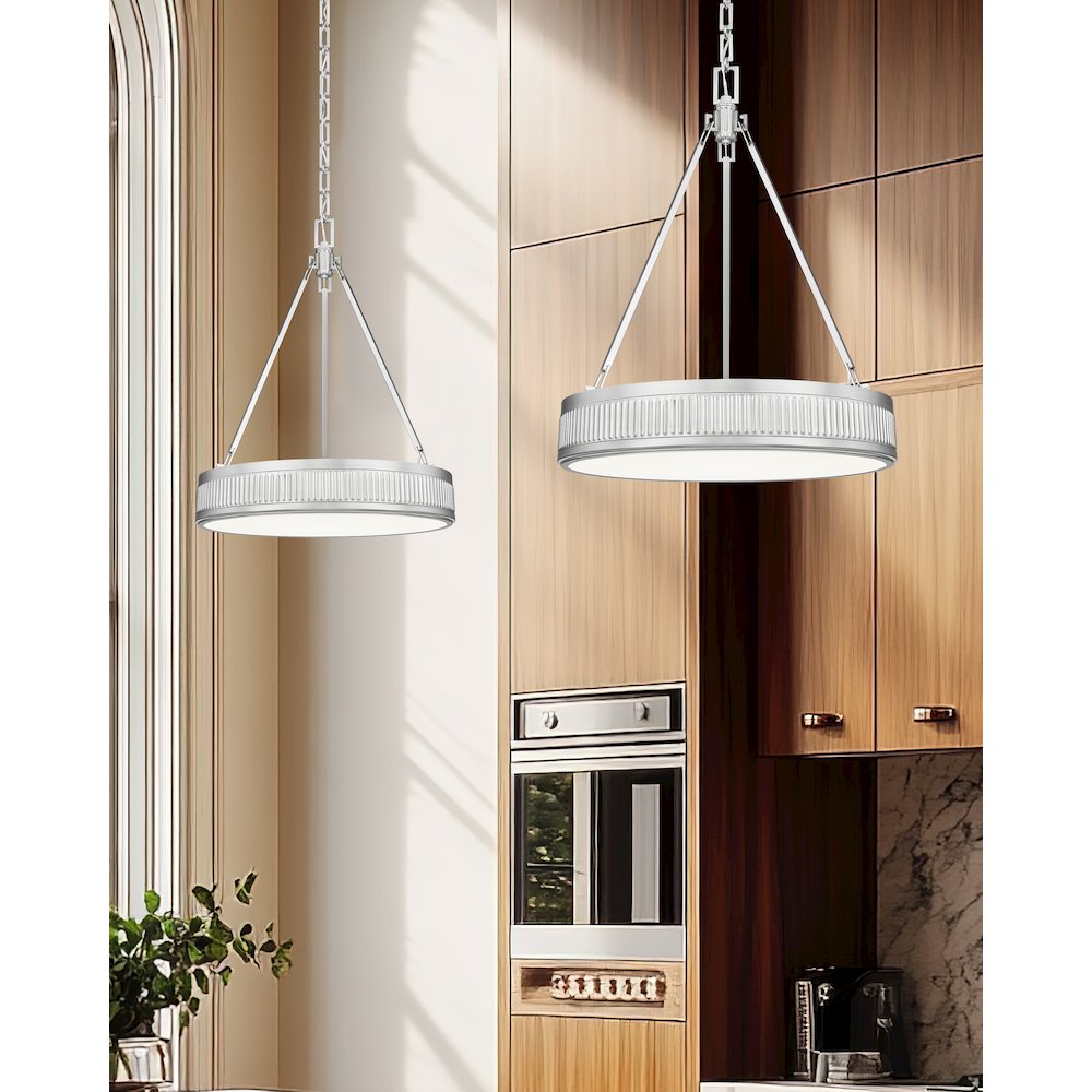 Z-Lite 3 Light Pendant, Satin Nickel