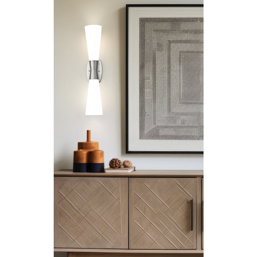 Z-Lite 2 Light Wall Sconce, Brushed Nickel