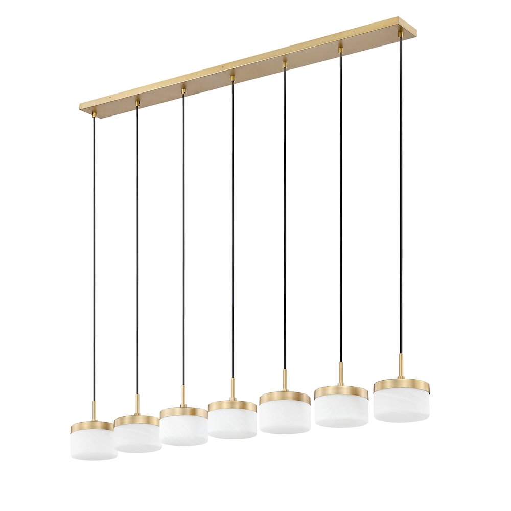Z-Lite 7 Light Linear Chandelier, Modern Gold