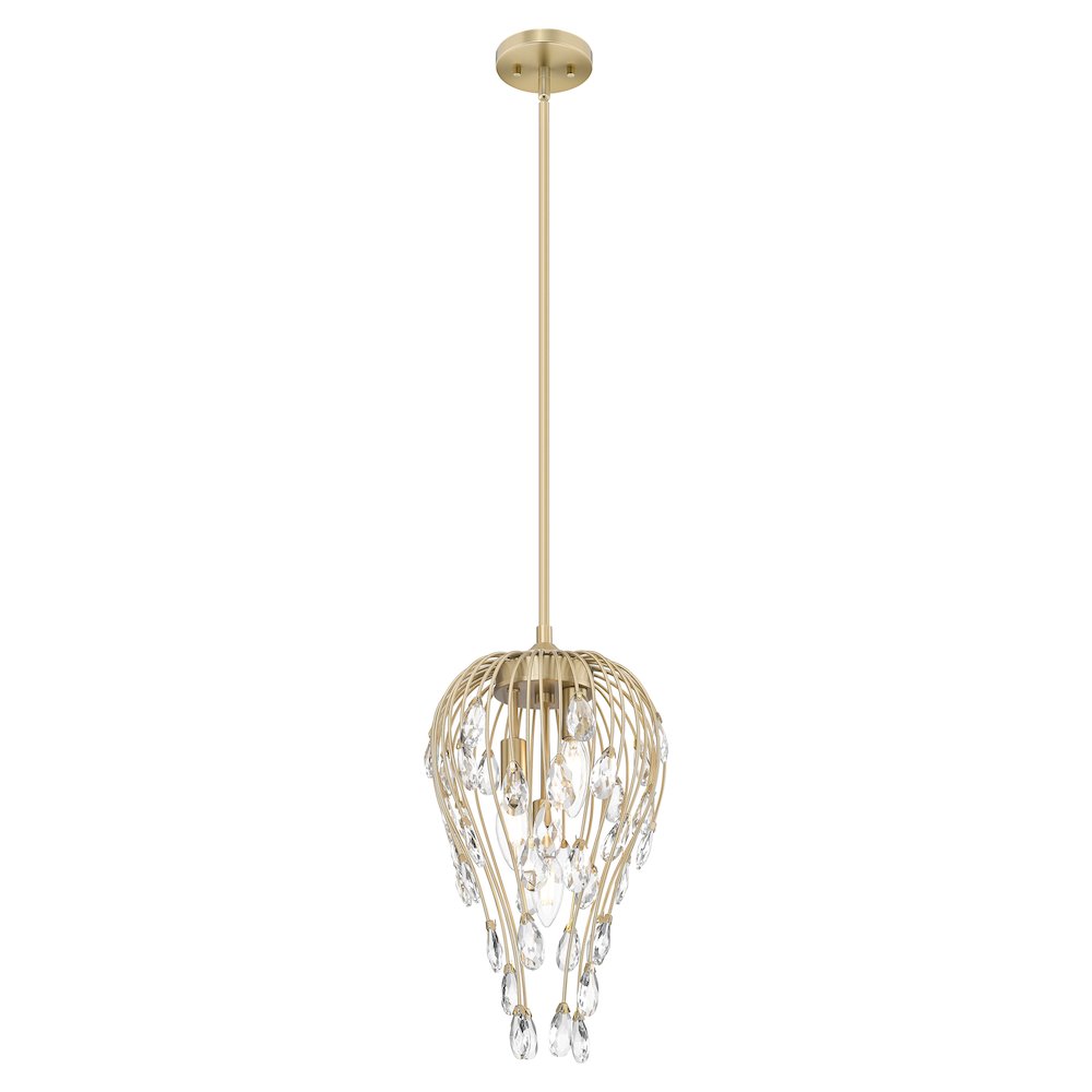 Z-Lite 3 Light Pendant, Modern Gold