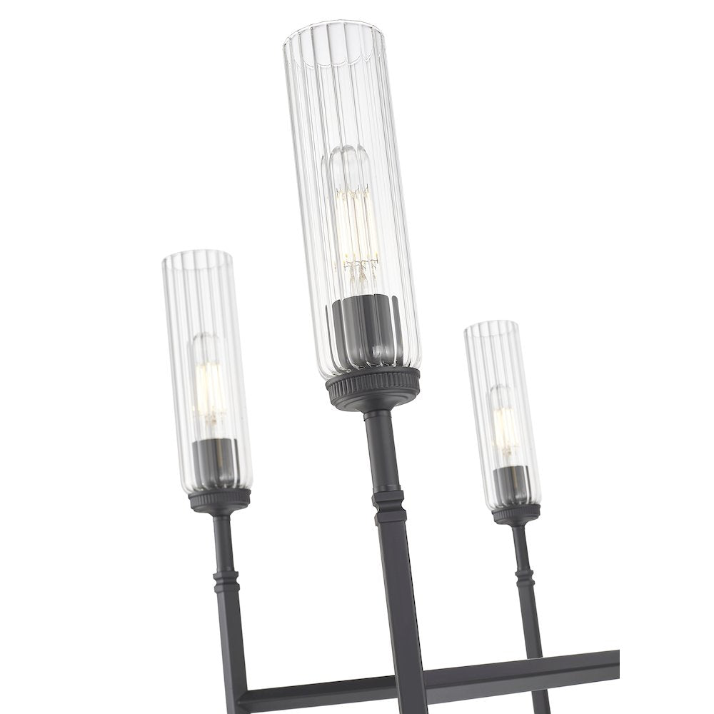 Z-Lite 6 Light Chandelier, Matte Black